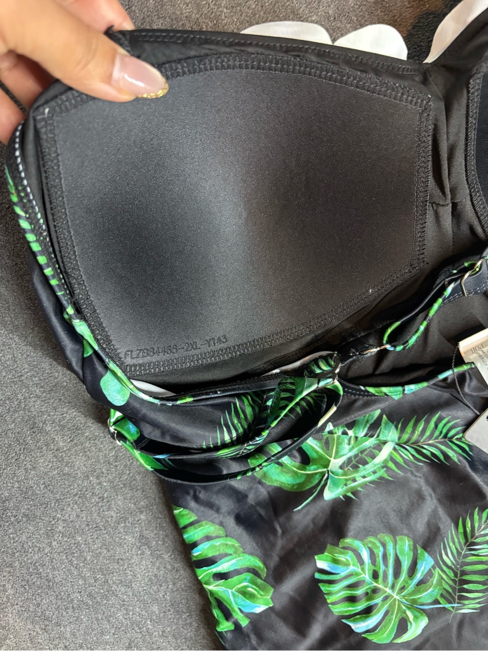 🆕Women's Aqua Eve Plus Size One Piece Bathing Suit w/ Leaf Print Size 20W - Picture 5 of 9